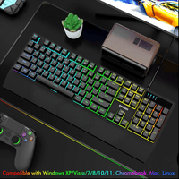 E-Yooso K-662 Rainbow Light 104 Keys Wired Mechanical Keyboard [Black]