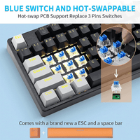 E-Yooso Z-87 87 Keys Single Light Mechanical Gaming Keyboard Black/Grey [Blue Switch]