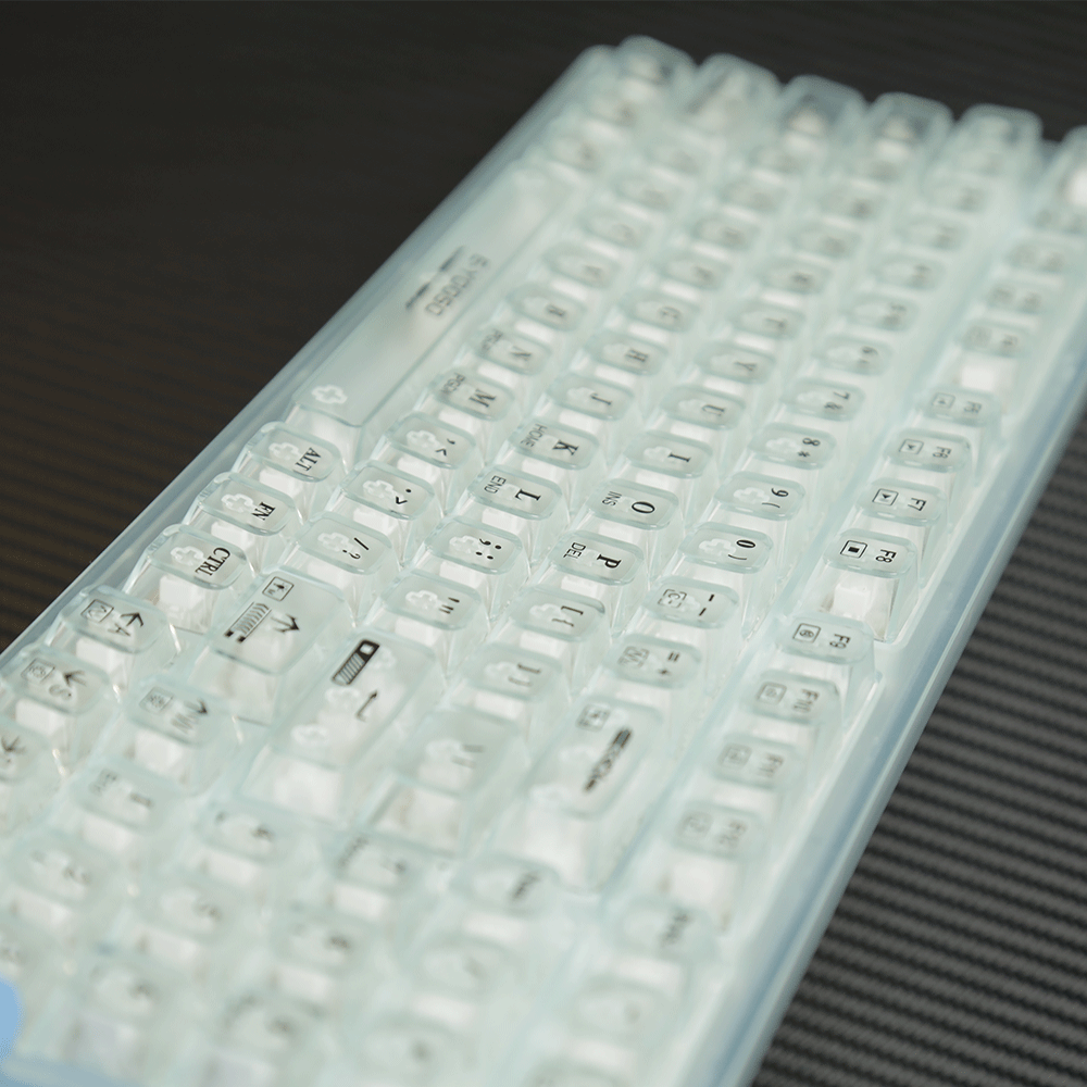 E-Yooso Z-94 Single Light 94 Keys Hot Swappable Mechanical Keyboard Transparent Light Green Linear [White Switch]
