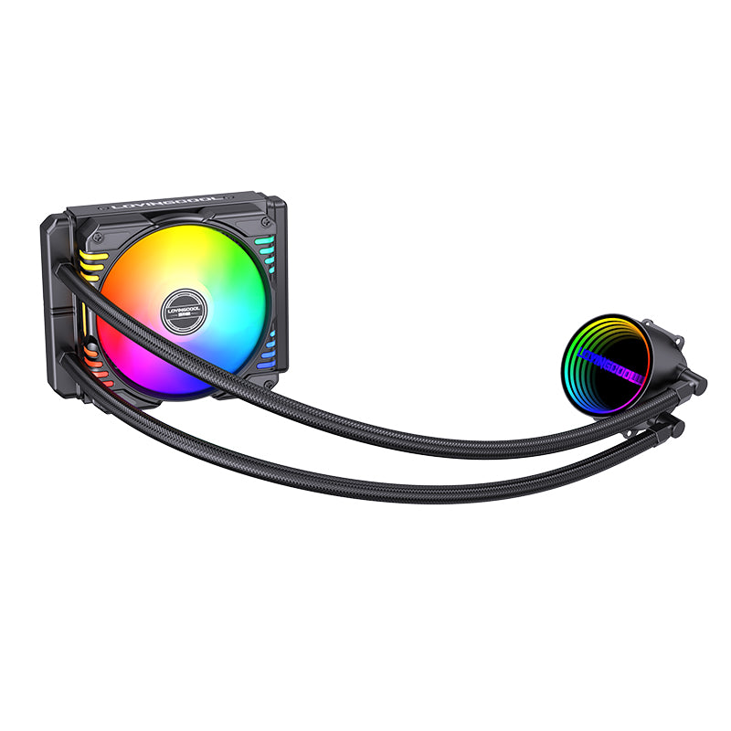 Lovingcool LC-W120-D 120mm ARGB Liquid Cooler with Temp Screen (White)