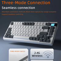 Darmoshark K8 Mechanical Keyboard [White Base/White and Gray Keycaps]