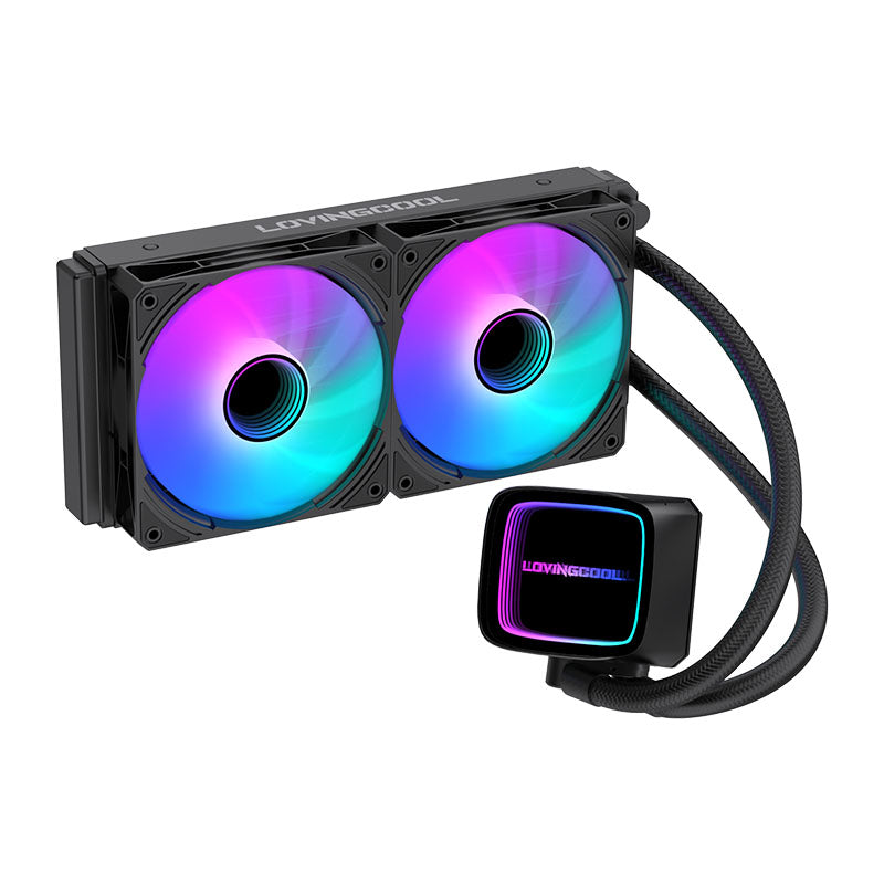 Lovingcool HK-B240-01 240mm ARGB Liquid Cooler with Temp Screen (Black)