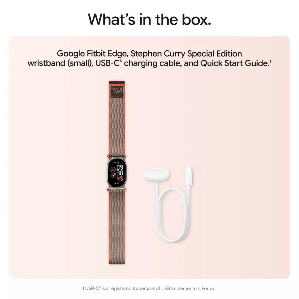 Google Fitbit Air Stephen Curry Special Edition Fitness Tracker (Rye)