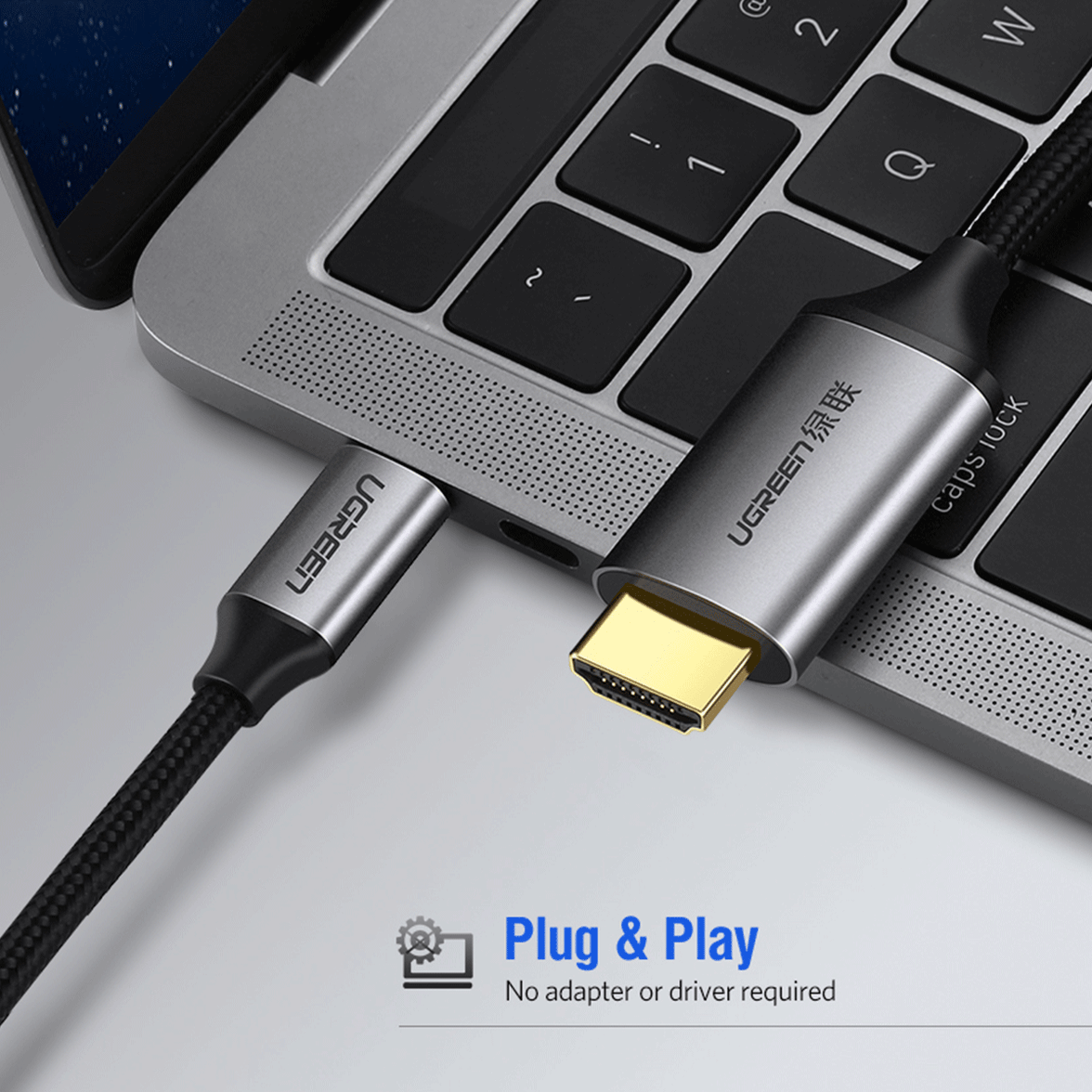 UGREEN USB-C To HDMI Cable 1.5M (Gray Black) [MM142/50570]