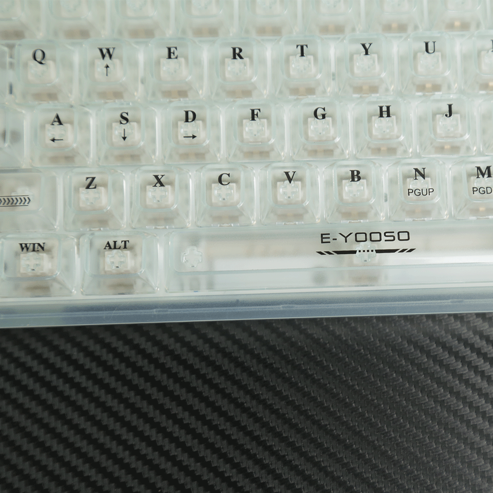 E-Yooso Z-94 Single Light 94 Keys Hot Swappable Mechanical Keyboard Transparent Light Green Linear [White Switch]