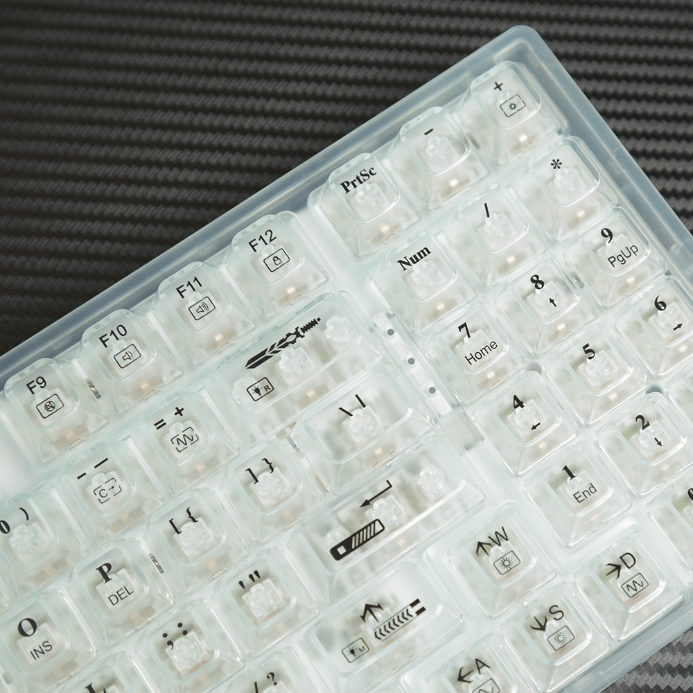 E-Yooso Z-94 Single Light 94 Keys Hot Swappable Mechanical Keyboard Transparent Light Green Linear [White Switch]