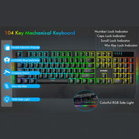 E-Yooso K-662 Rainbow Light 104 Keys Wired Mechanical Keyboard [Black]