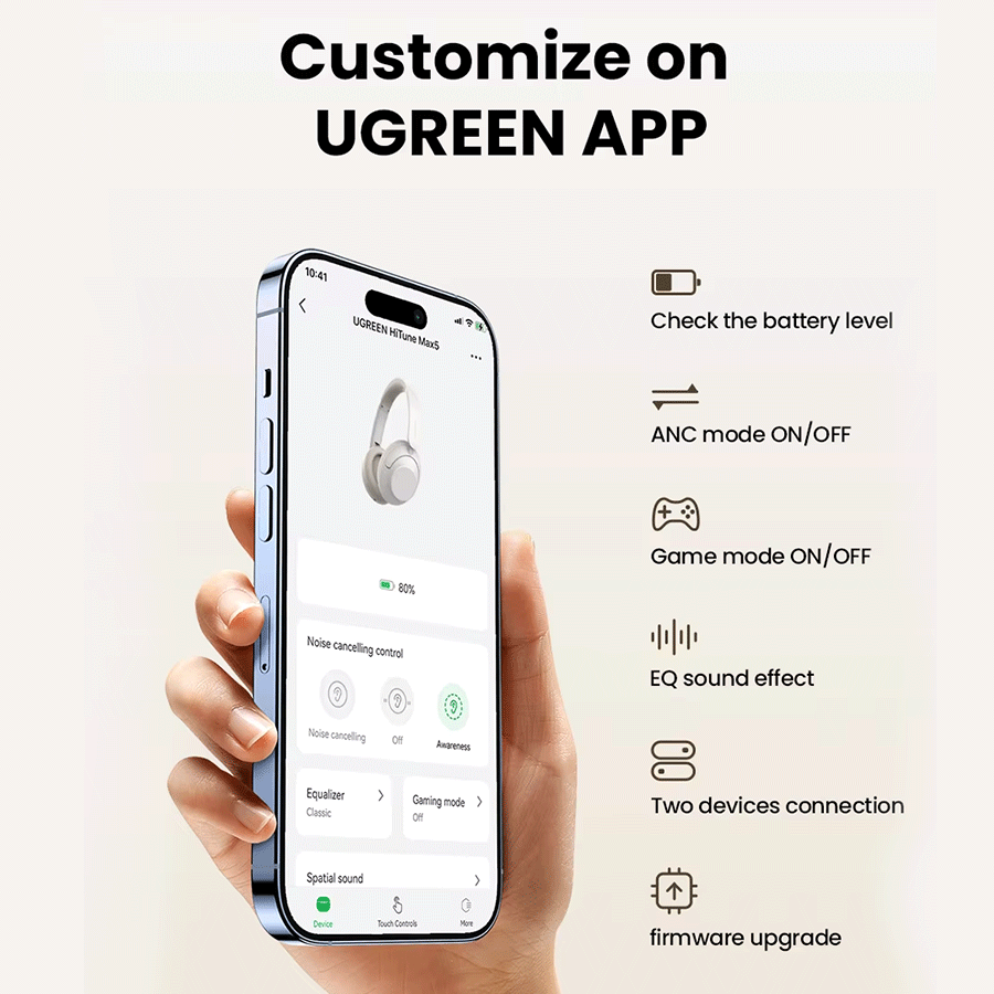 UGREEN HiTune Max5c Hybrid Active Noise-Cancelling Headphones