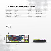 Fantech Atom87S TKL Yoru Edition Mechanical Gaming Keyboard Black Blue Switch (MK877S)
