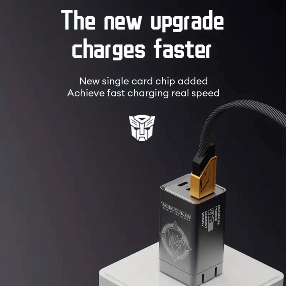Transformers TF-A10 Braided Charging Lightning Cable Black