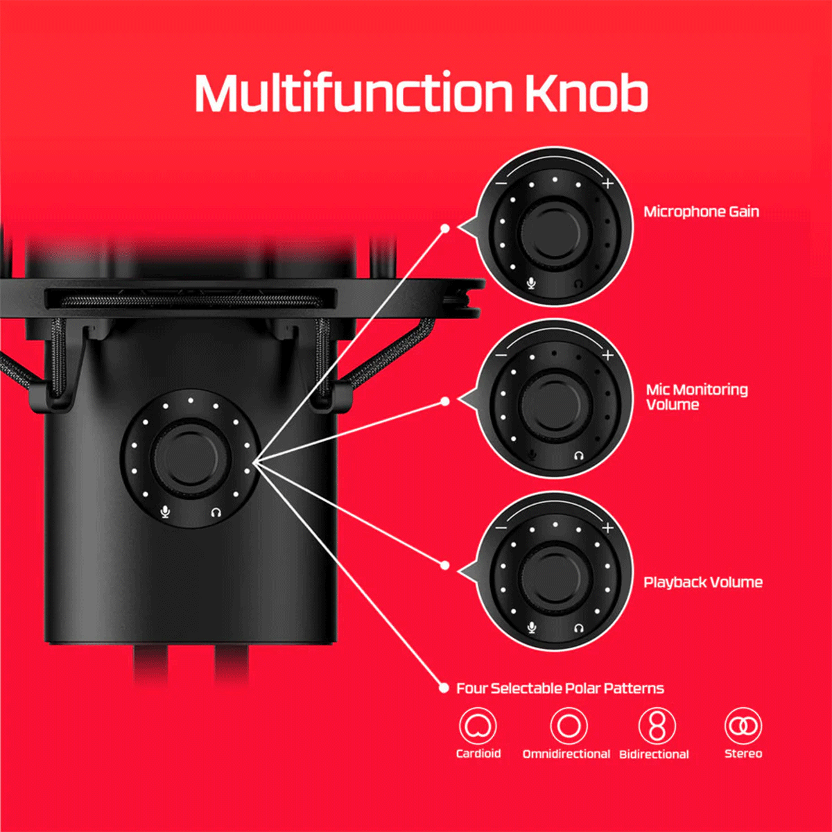 HyperX QuadCast 2 USB Microphone for PC/MAC/PS5/PS4 872V1AA Black