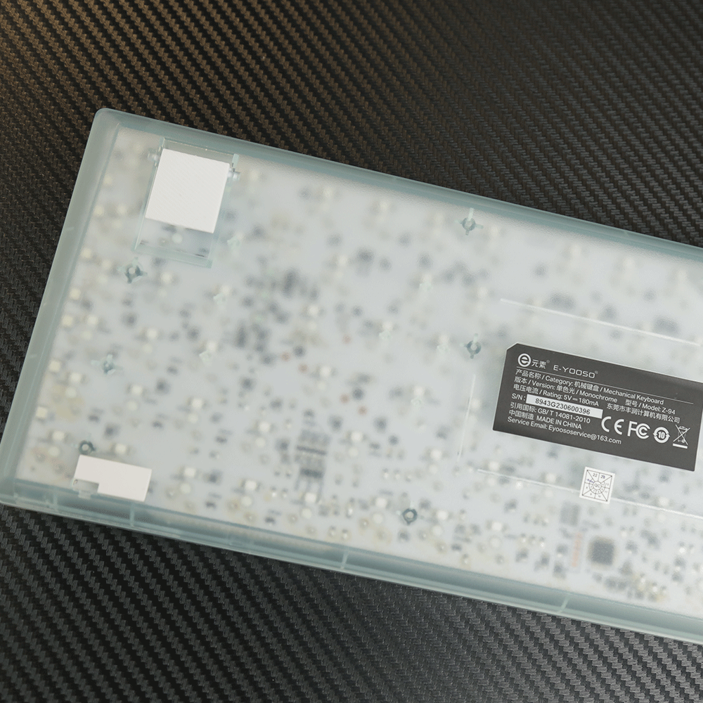 E-Yooso Z-94 Single Light 94 Keys Hot Swappable Mechanical Keyboard Transparent Light Green Linear [White Switch]