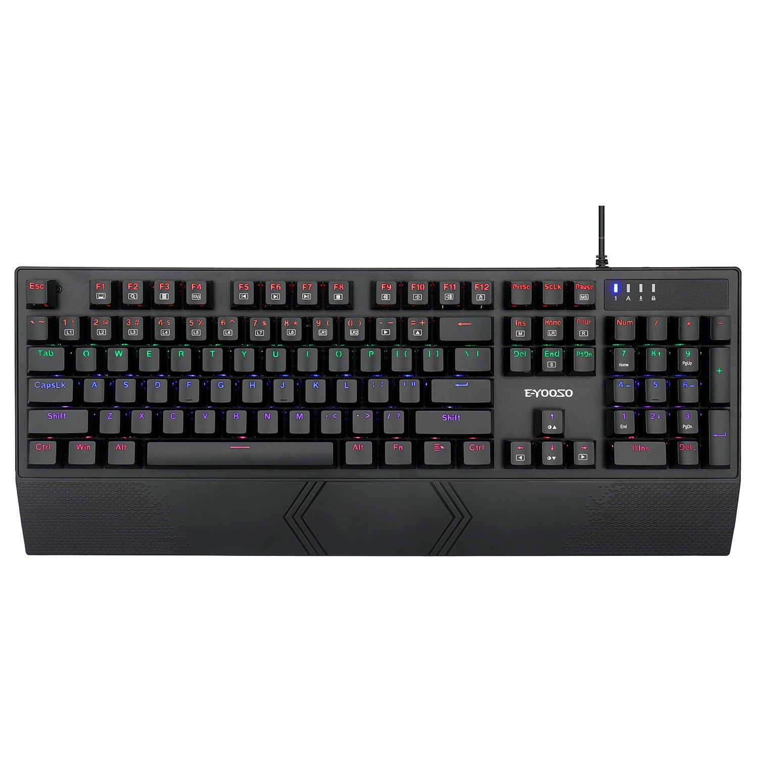 E-Yooso K-662 Rainbow Light 104 Keys Wired Mechanical Keyboard [Black]