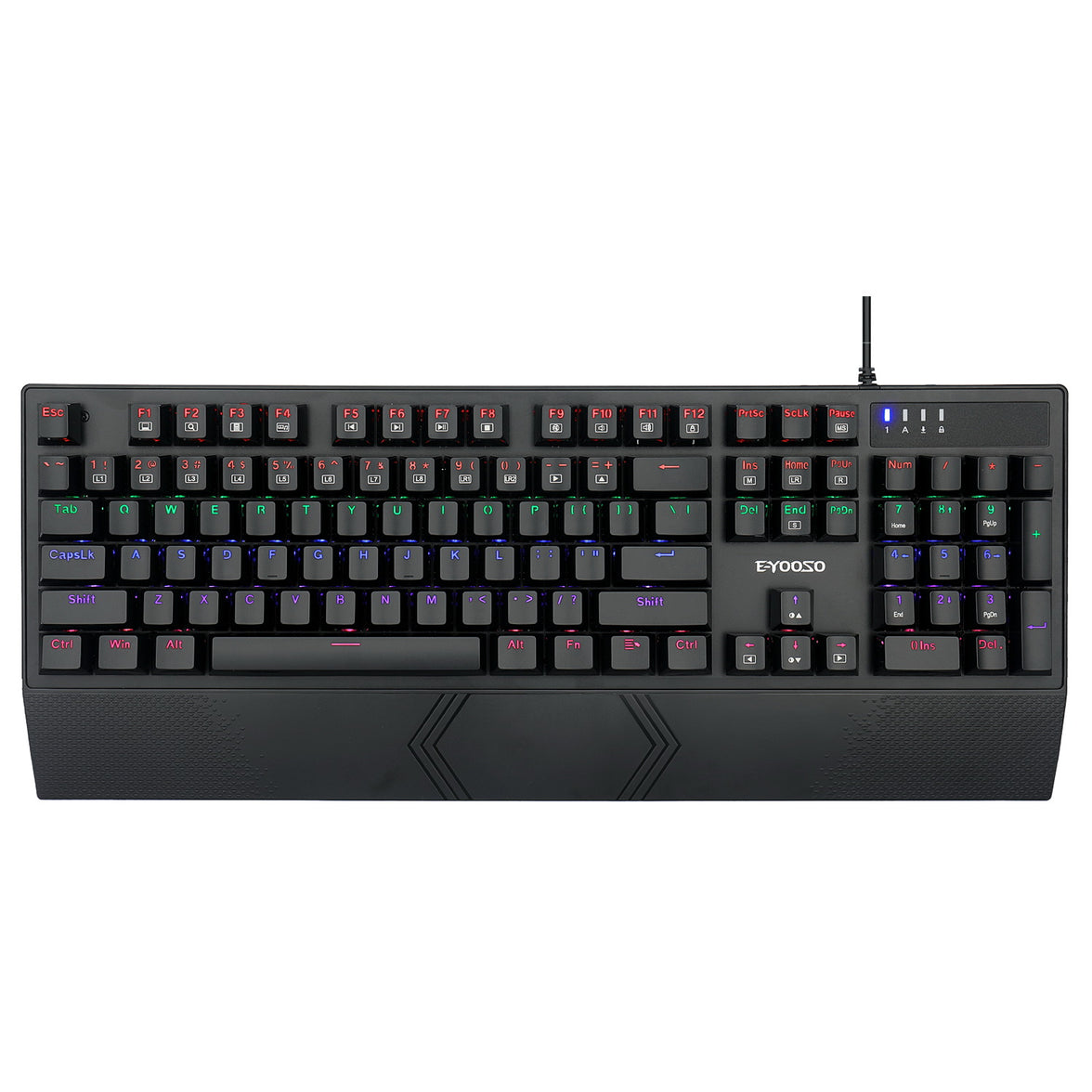 E-Yooso K-662 Rainbow Light 104 Keys Wired Mechanical Keyboard [Black]