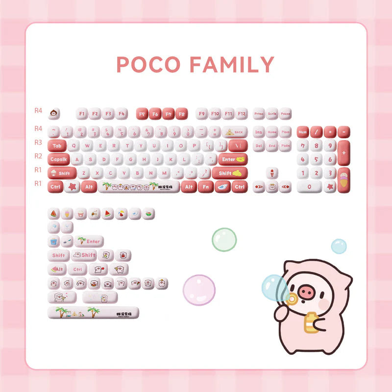 Akko Poco Family - Poco Piggy Keycap Set MOG Profile 136 Keys