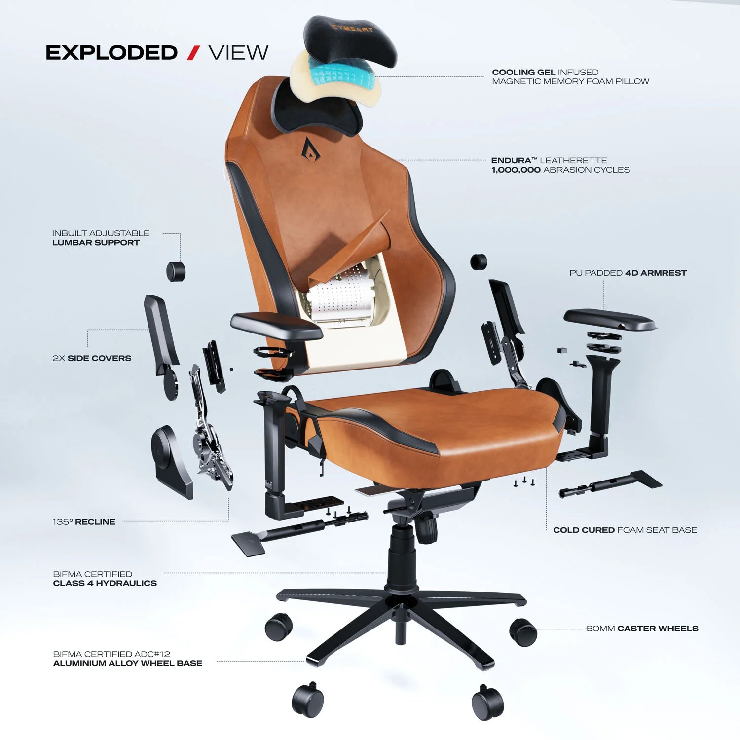 Cybeart Originals Apex Vintage Gaming Chair Brown (GC-PUAPEX-11)