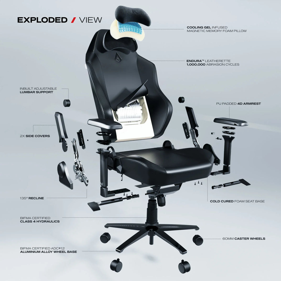 Cybeart Originals Apex Ghost Edition Gaming Chair Black (GC-PUAPEX-02)