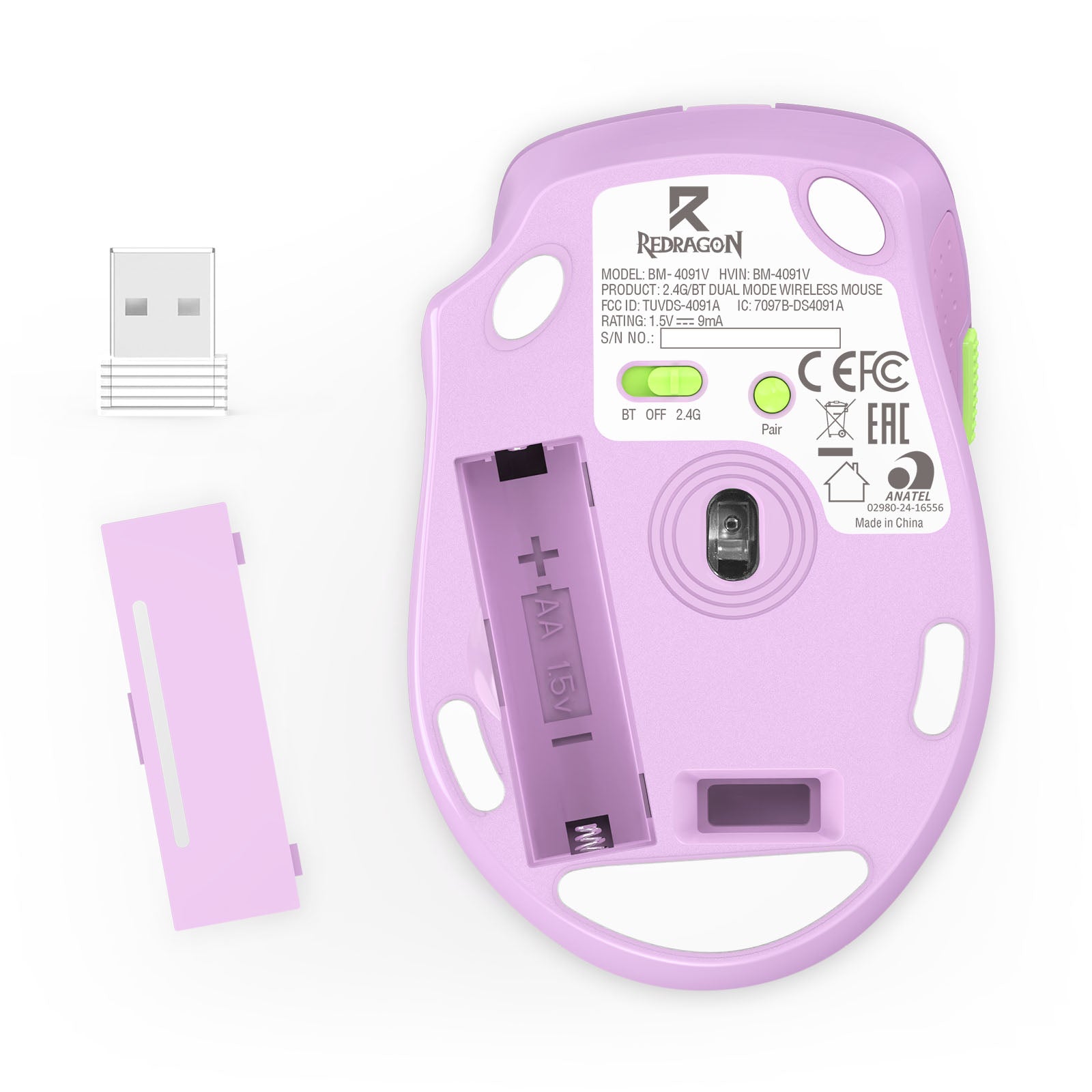 Redragon Office Wireless Mouse Purple (BM-4091V)
