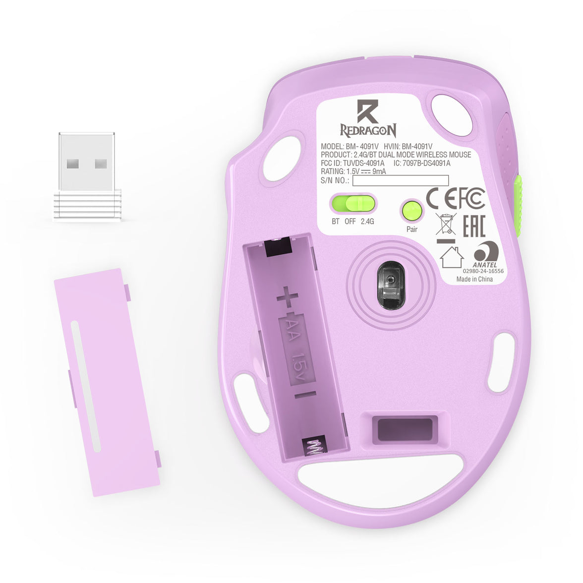 Redragon Office Wireless Mouse Purple (BM-4091V)
