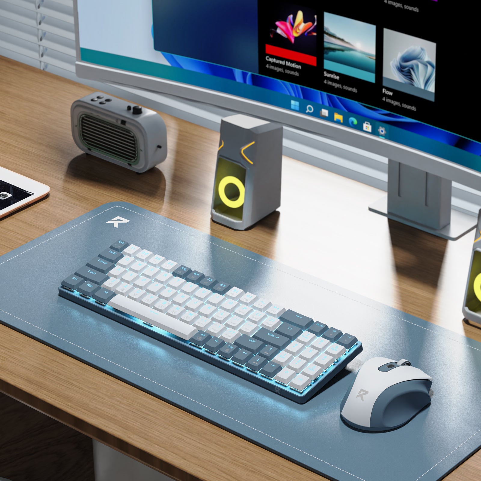 Redragon Office 2in1 Wireless Keyboard&Mouse Combo White-Grey (BS-8773-W)