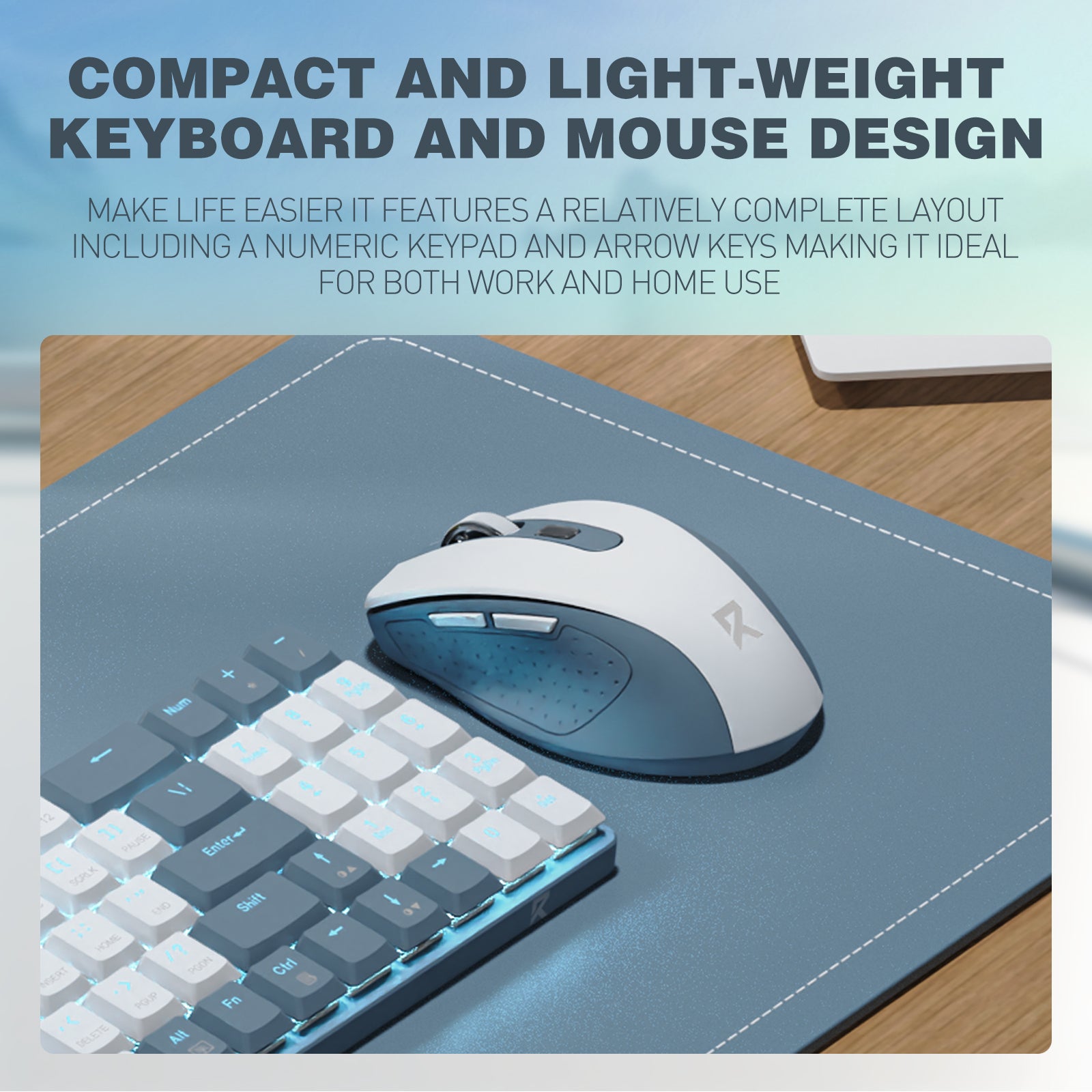 Redragon Office 2in1 Wireless Keyboard&Mouse Combo White-Grey (BS-8773-W)