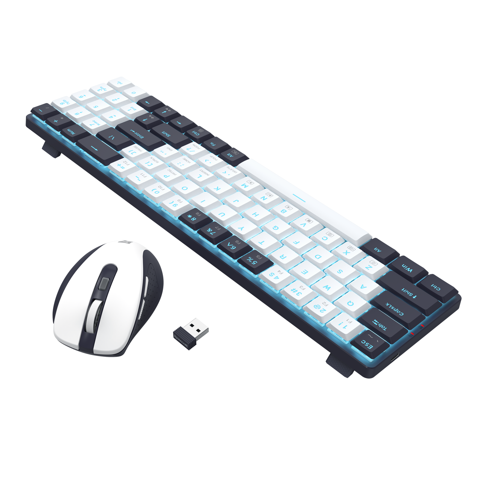 Redragon Office 2in1 Wireless Keyboard & Mouse Combo White-Black (BS-8773-VB)