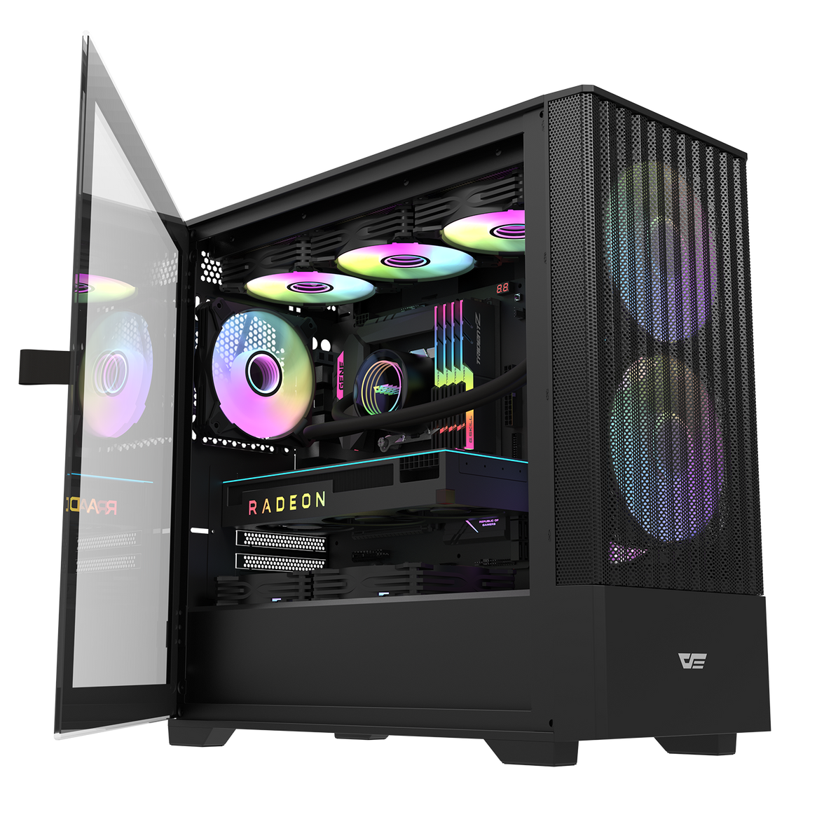 DarkFlash DK415M M-ATX PC Case w/ 2PCS 14CM ARGB Fans