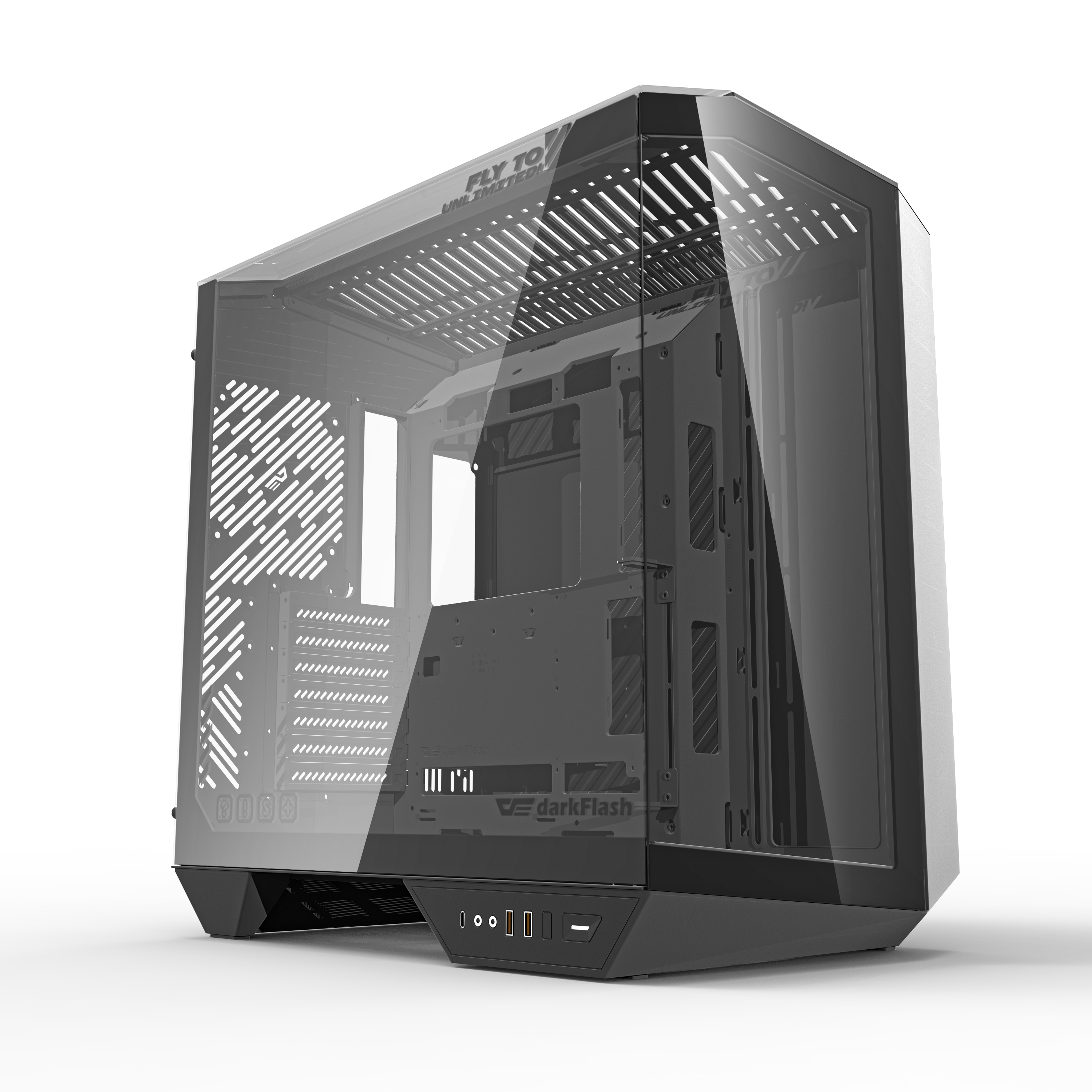 DarkFlash DY470 ATX Three-side Glass Panel Tempered Glass PC Case