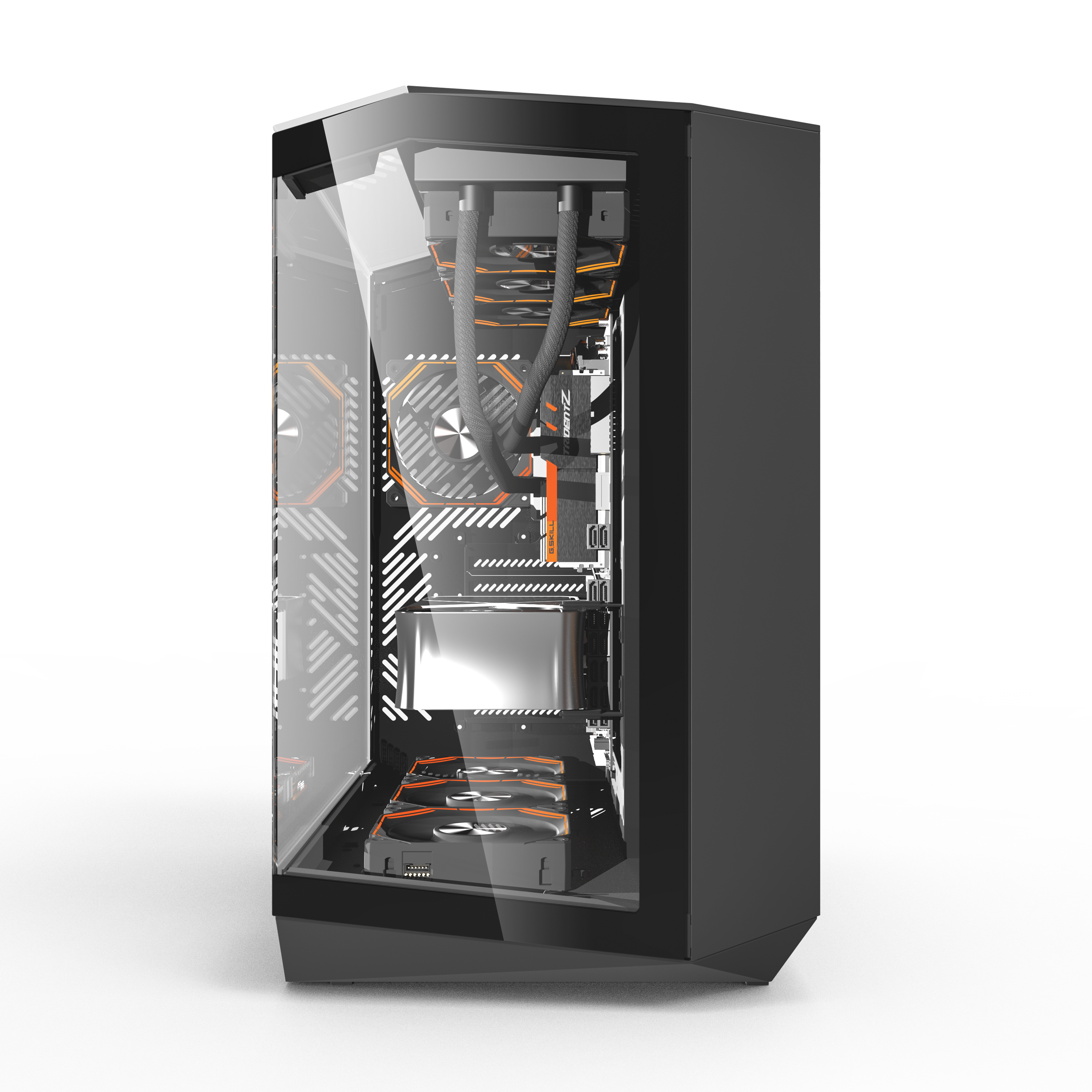 DarkFlash DY470 ATX Three-side Glass Panel Tempered Glass PC Case