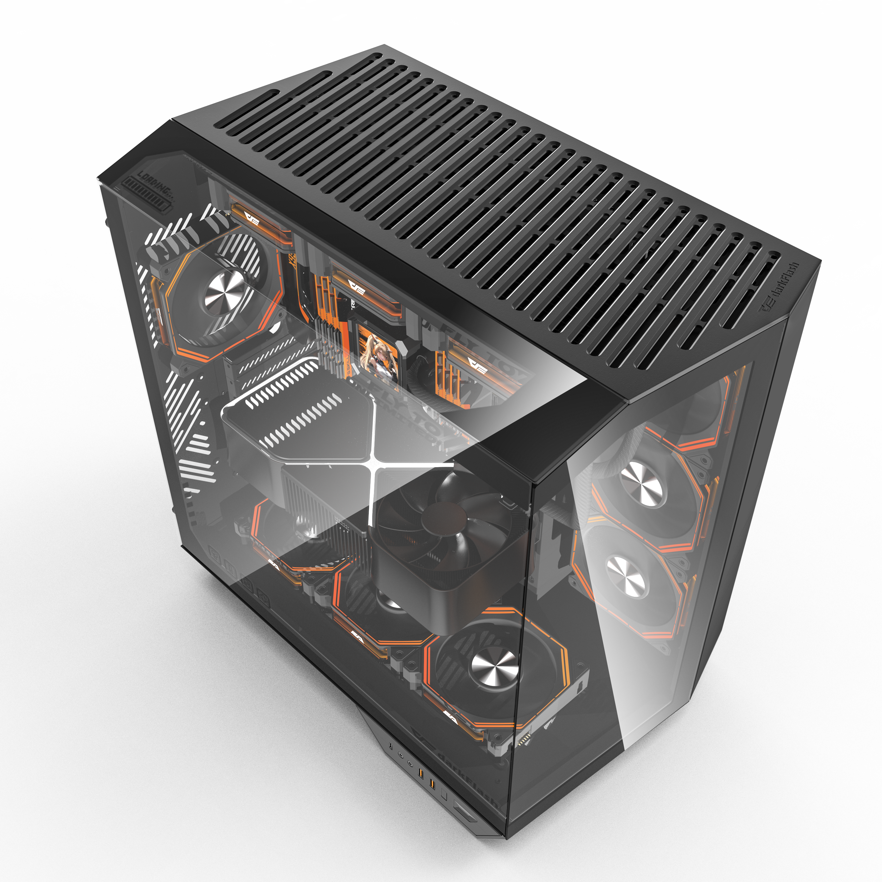 DarkFlash DY470 ATX Three-side Glass Panel Tempered Glass PC Case