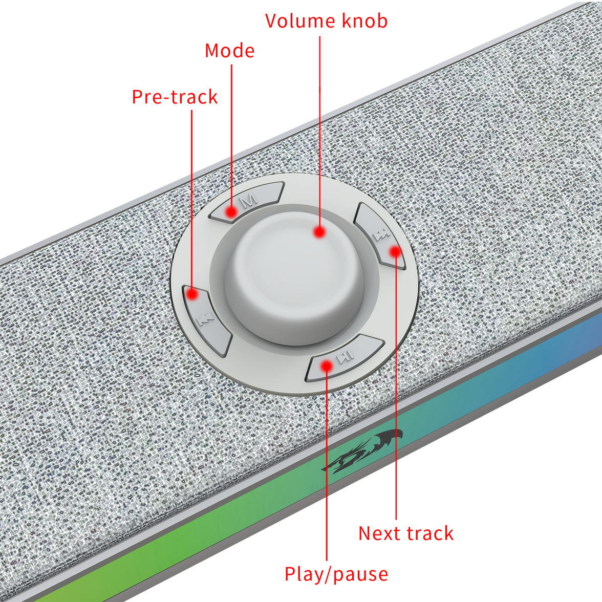 Redragon Neo Dual Mode RGB Soundbar Speaker Grey (GS515G)