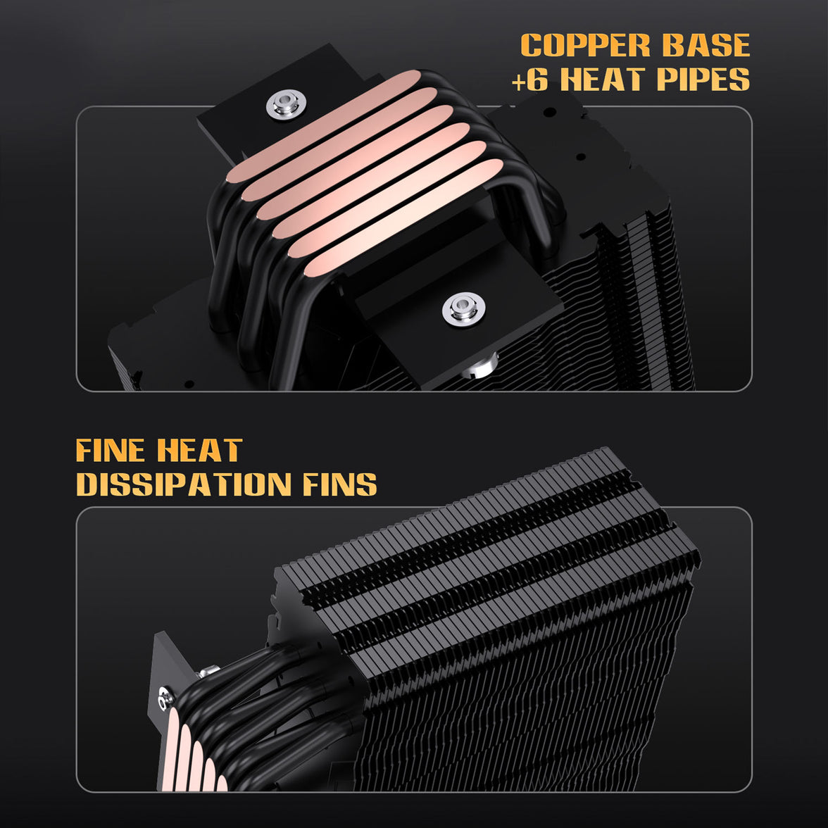 Lovingcool LC-JI60B 6 Heatpipe CPU Cooler 6 Heatpipe (Black - Design 03)