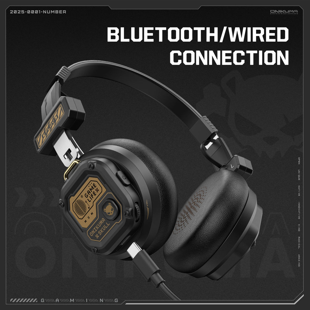 Onikuma GT803 Wireless Gaming Headset Black