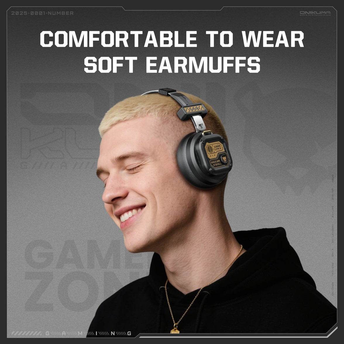 Onikuma GT803 Wireless Gaming Headset Black