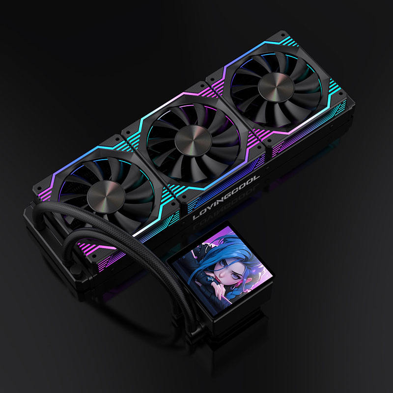 Lovingcool DP-B240-01 DP-W240-01 360mm ARGB AIO Liquid CPU Cooler with LCD Screen