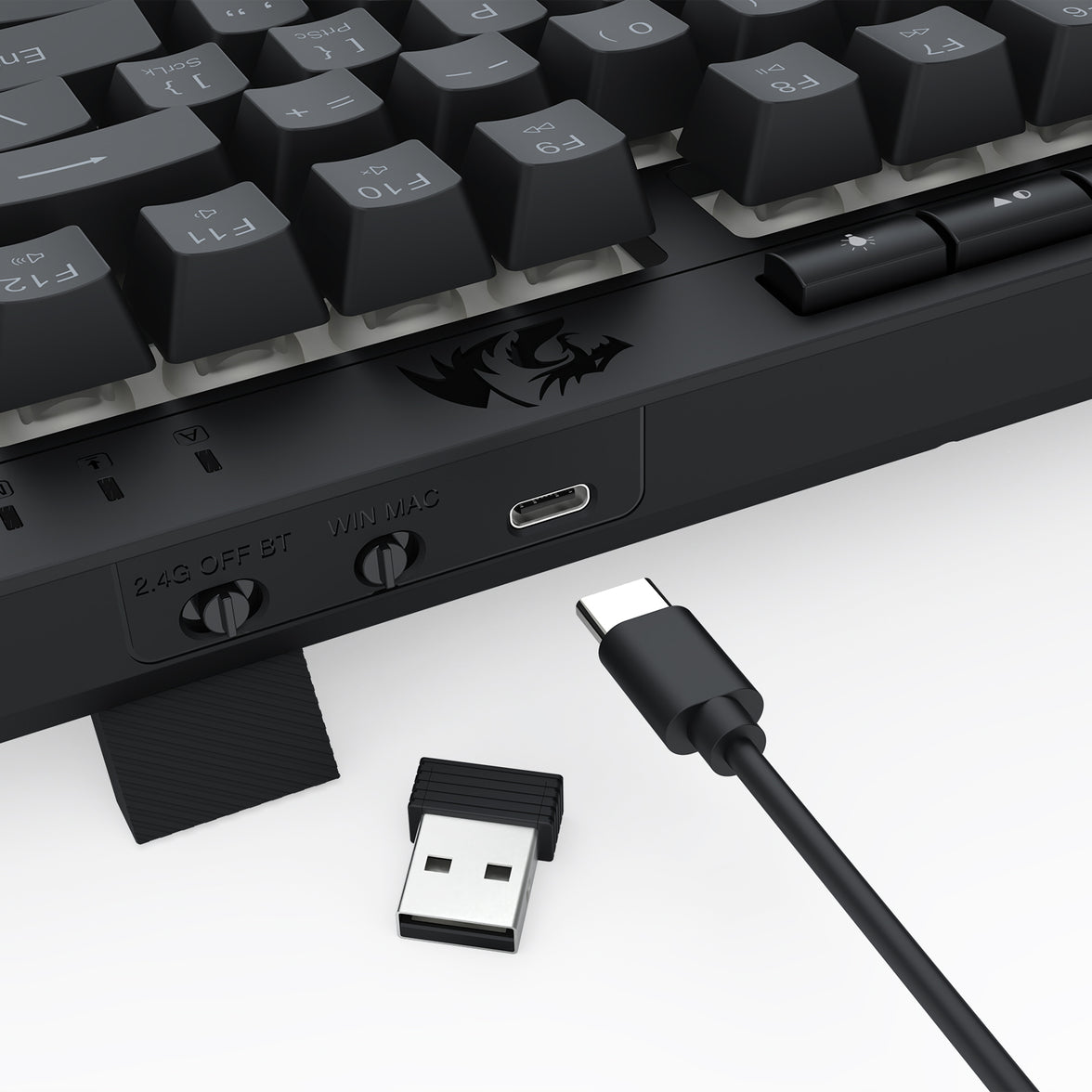 Redragon Crescent Pro Mechanical Wireless Keyboard Black (K524RGB-PRO)