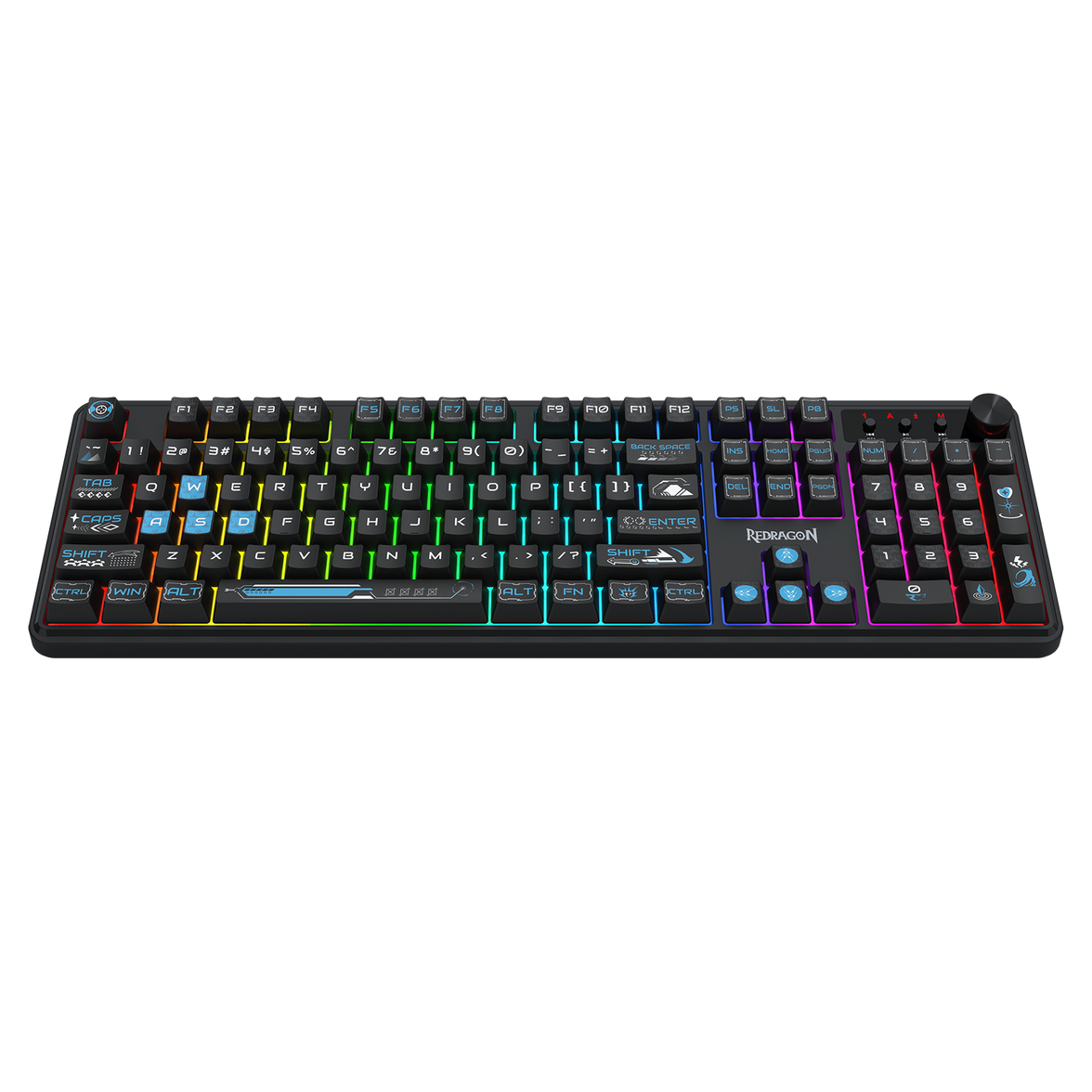 Redragon RM104 Pro Volcano Tri-Mode Wireless Membrane RGB Keyboard Black+Blue (K526BB-WL)
