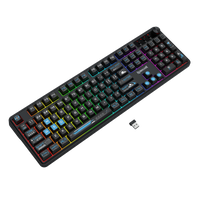 Redragon RM104 Pro Volcano Tri-Mode Wireless Membrane RGB Keyboard Black+Blue (K526BB-WL)
