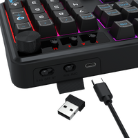 Redragon RM104 Pro Volcano Tri-Mode Wireless Membrane RGB Keyboard Black+Blue (K526BB-WL)