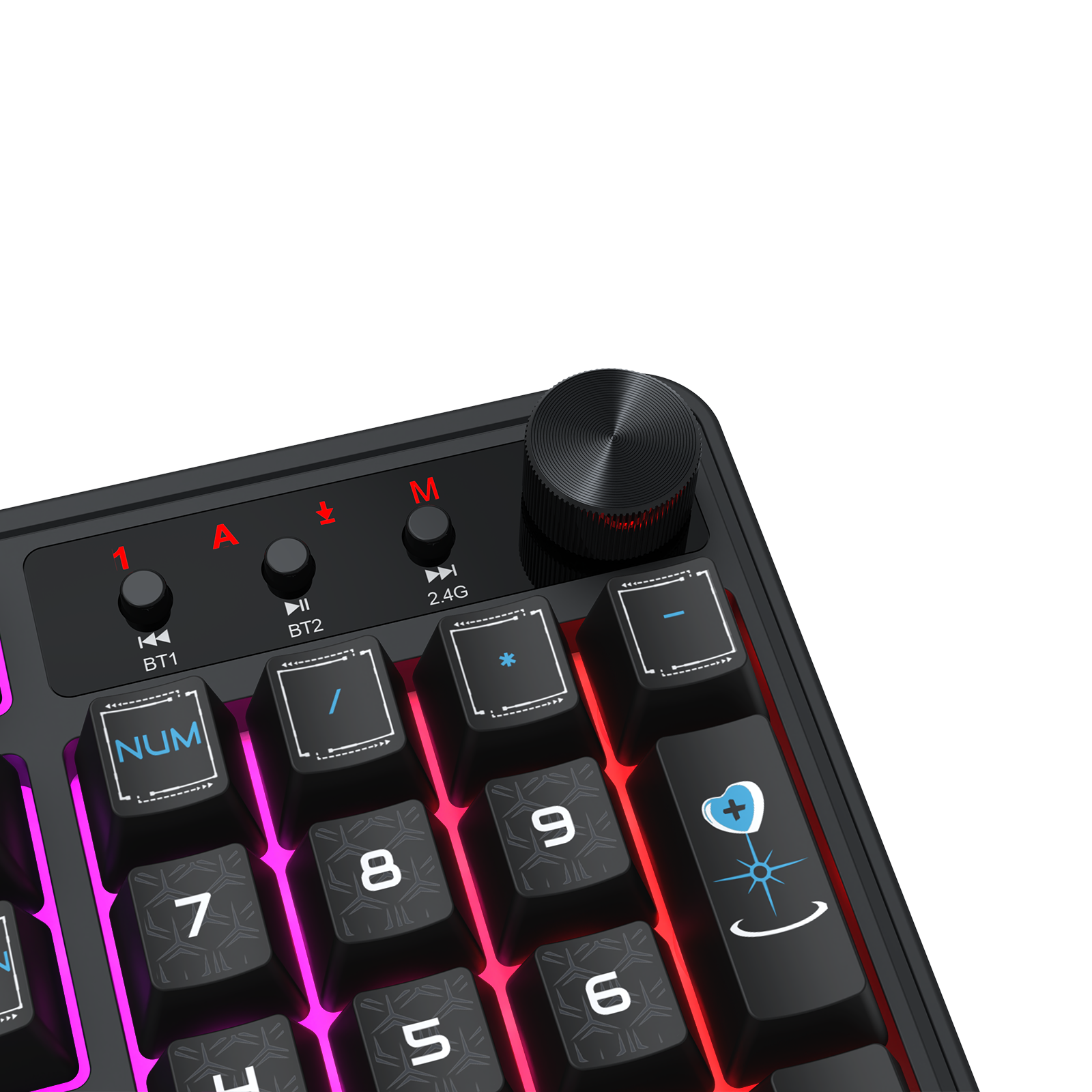 Redragon RM104 Pro Volcano Tri-Mode Wireless Membrane RGB Keyboard Black+Blue (K526BB-WL)