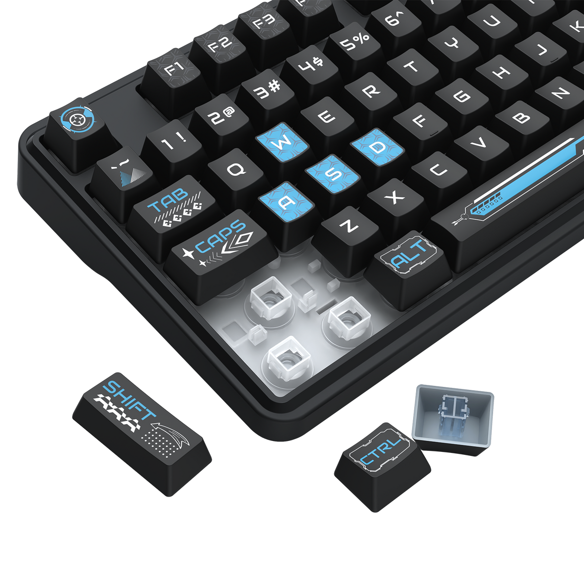 Redragon RM104 Pro Volcano Tri-Mode Wireless Membrane RGB Keyboard Black+Blue (K526BB-WL)