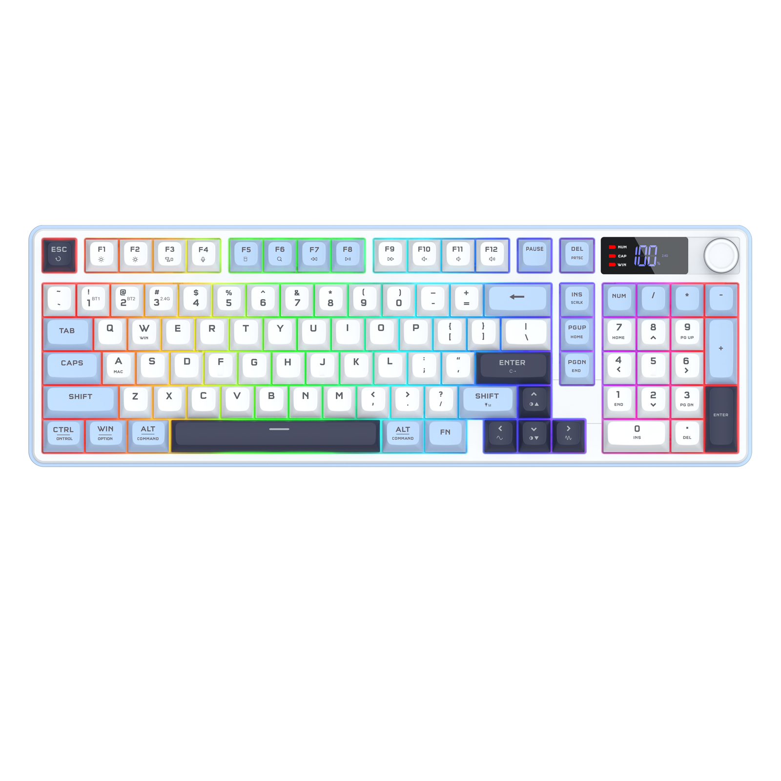 Redragon Aria Pro Wireless Keyboard White+Blue (K527WBL-PRO)