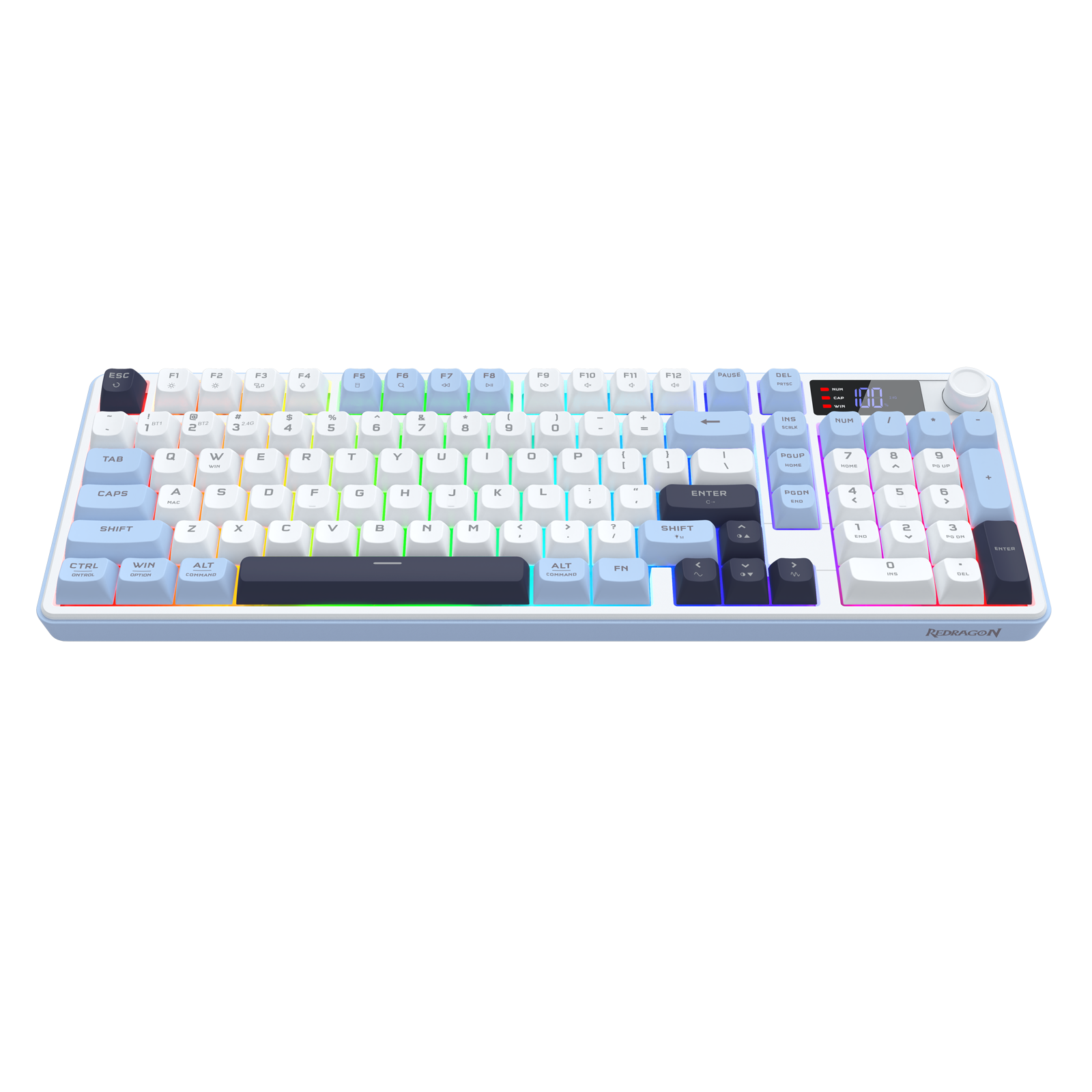 Redragon Aria Pro Wireless Keyboard White+Blue (K527WBL-PRO)