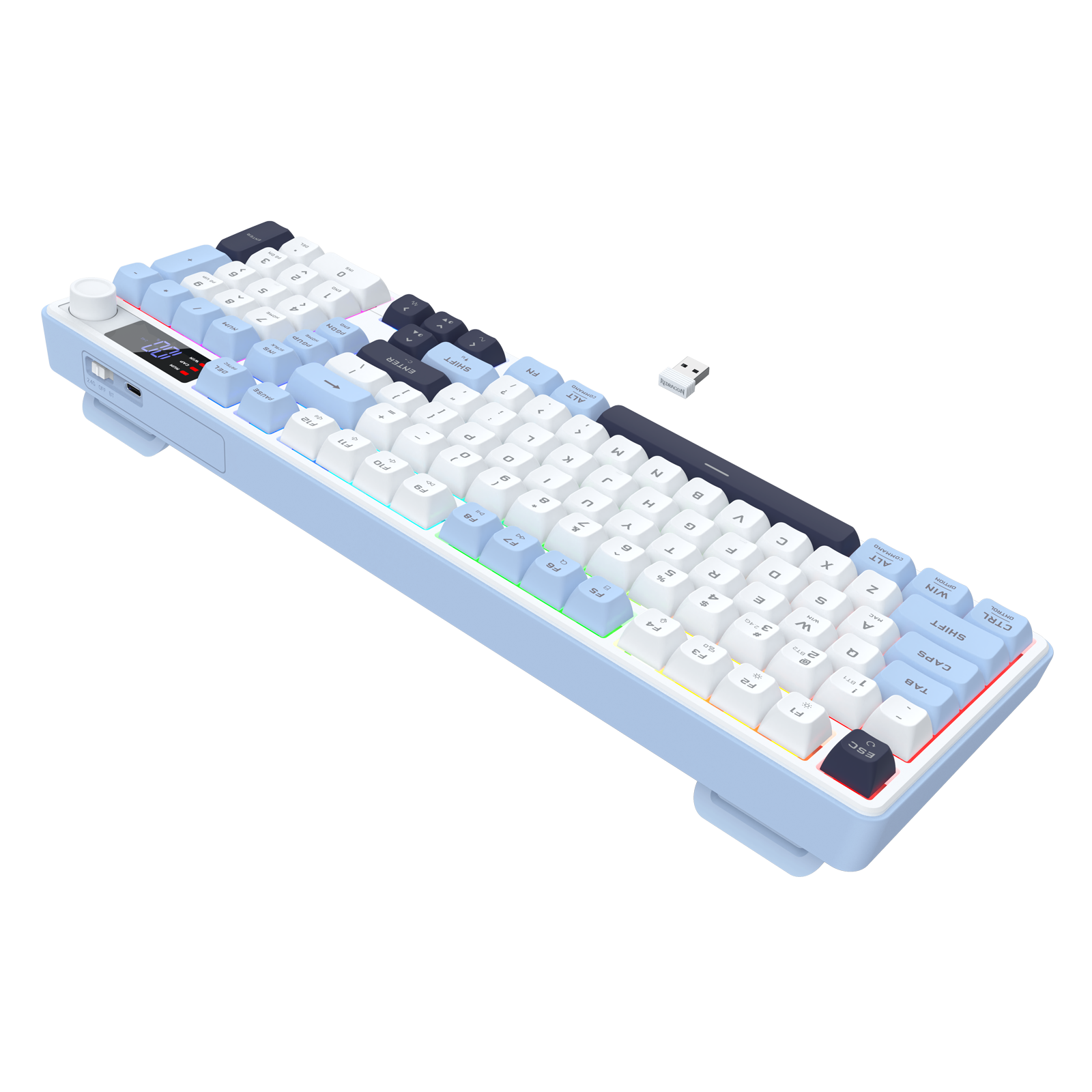 Redragon Aria Pro Wireless Keyboard White+Blue (K527WBL-PRO)