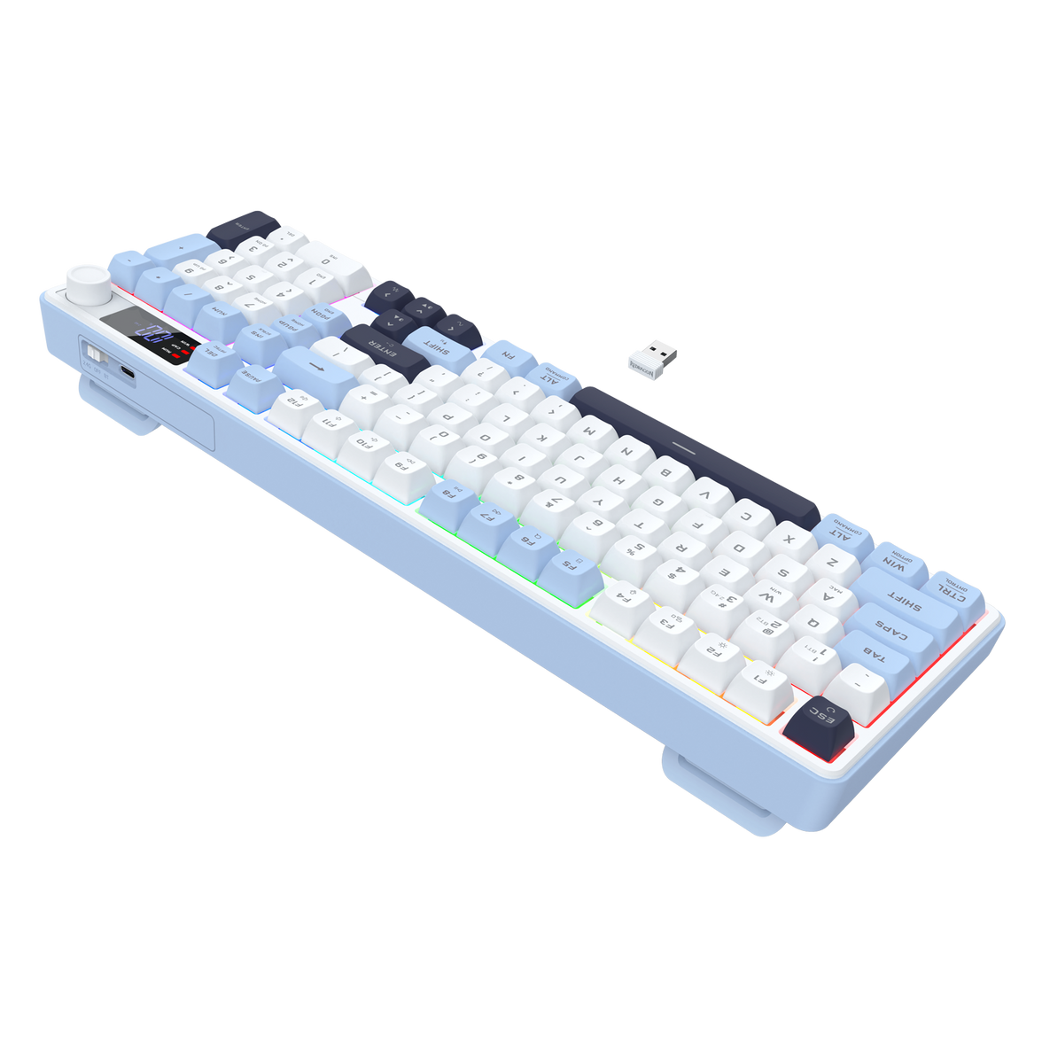 Redragon Aria Pro Wireless Keyboard White+Blue (K527WBL-PRO)