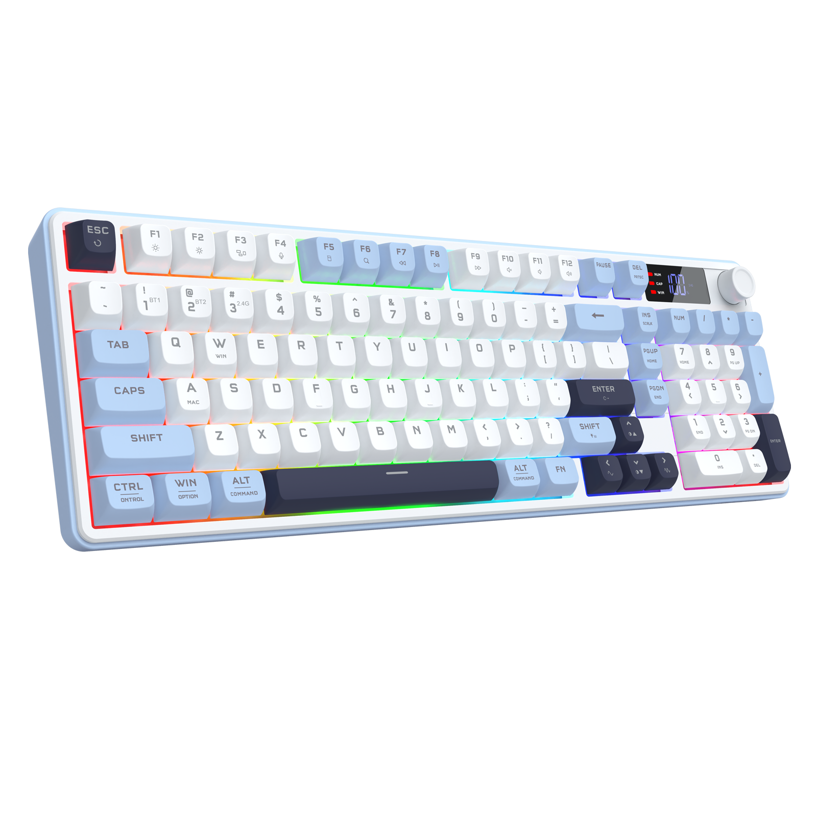 Redragon Aria Pro Wireless Keyboard White+Blue (K527WBL-PRO)