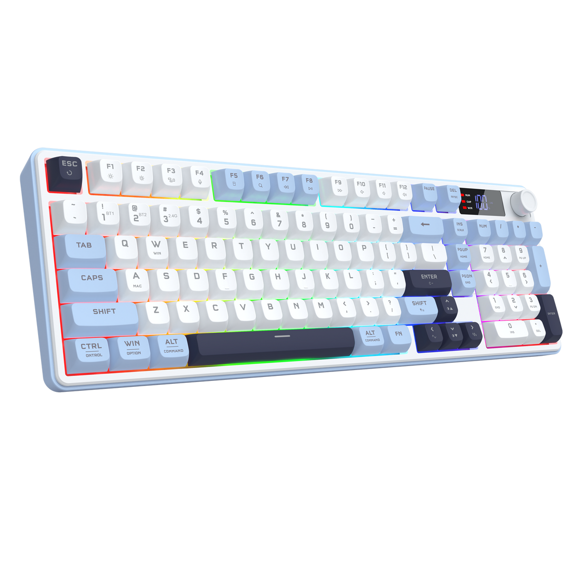 Redragon Aria Pro Wireless Keyboard White+Blue (K527WBL-PRO)