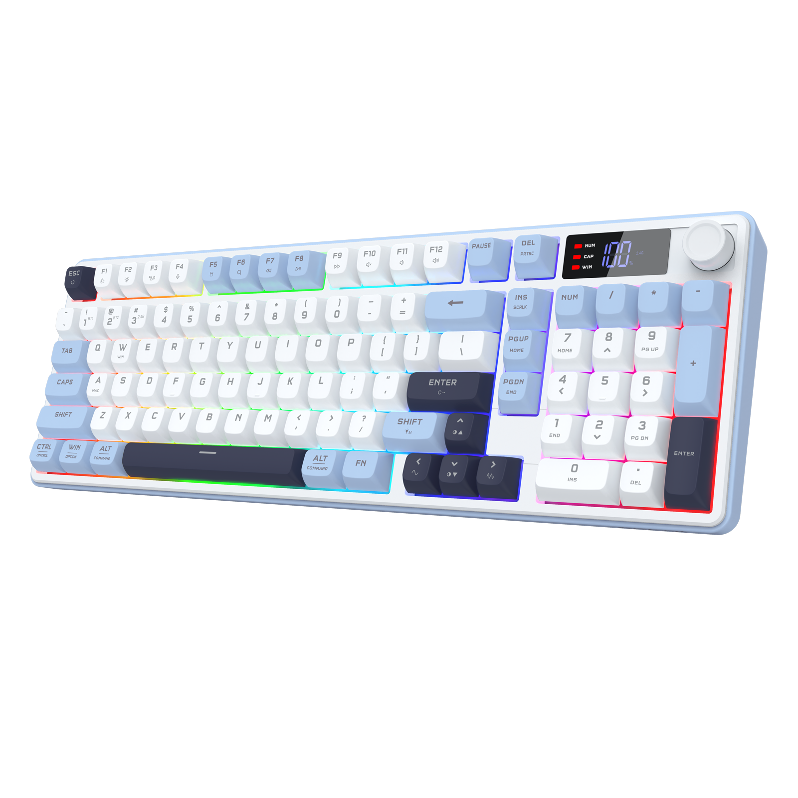 Redragon Aria Pro Wireless Keyboard White+Blue (K527WBL-PRO)