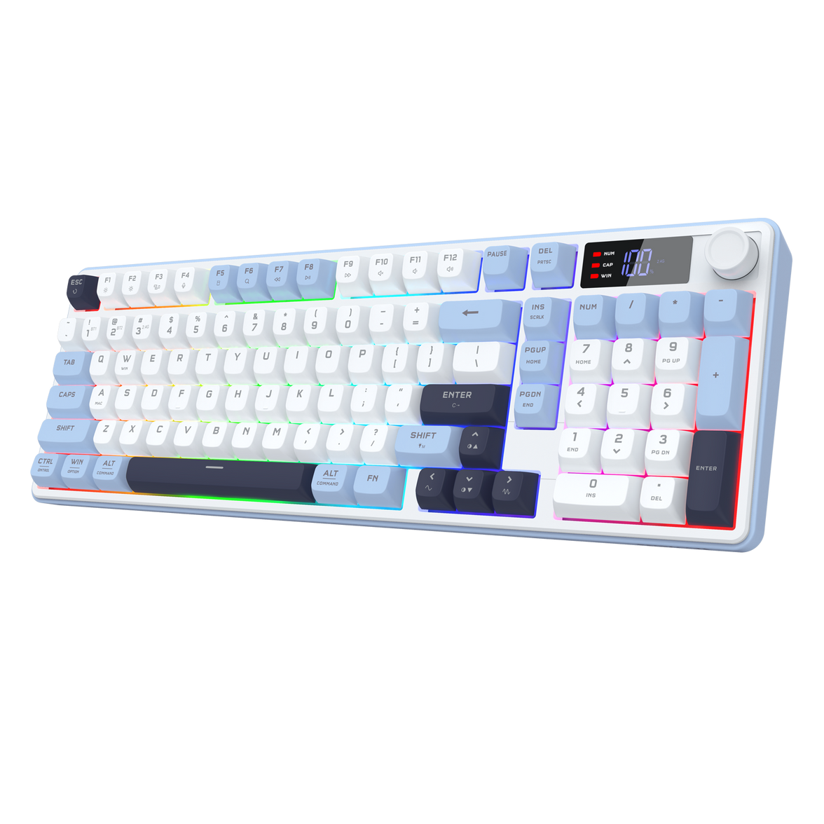 Redragon Aria Pro Wireless Keyboard White+Blue (K527WBL-PRO)