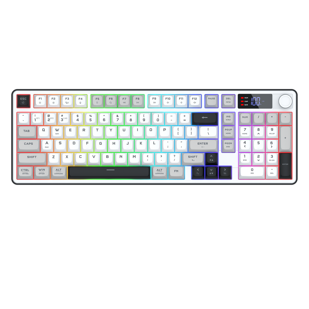Redragon Aria Pro Wireless Keyboard White+Grey+Black (K527WGL-PRO)